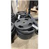 Image 1 : 7 AMERICAN BARBELL COMMERCIAL EXERCISE RUBBER OLYMPIC PLATES 6-45LB & 1-35LB