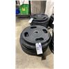 Image 1 : 5 AMERICAN BARBELL COMMERCIAL EXERCISE RUBBER PLATES 4-45LB & 1-35LB