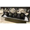 Image 3 : 3 TIER HEAVY DUTY METAL RACK WITH AMERICAN BARBELL KETTLEBELLS- ASSORTED WEIGHTS (10LB-65LB)