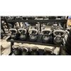Image 4 : 3 TIER HEAVY DUTY METAL RACK WITH AMERICAN BARBELL KETTLEBELLS- ASSORTED WEIGHTS (10LB-65LB)