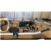 Image 3 : SHELF OF ASSORTED PULL DOWN HANDLES, BARS & COMMERCIAL EXERCISE ATTACHMENTS