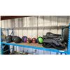 Image 1 : SHELF OF CONDITIONING ROPES, 2 YOGA BALLS & MEDICINE BALLS- ASSORTED WEIGHTS