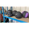 Image 4 : SHELF OF CONDITIONING ROPES, 2 YOGA BALLS & MEDICINE BALLS- ASSORTED WEIGHTS