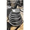 Image 1 : 10 AMERICAN BARBELL COMMERCIAL EXERCISE RUBBER OLYMPIC PLATES 2-45LB, 2-35LB, 2-25LB, 2-10LB & 2-5LB