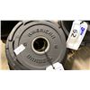 Image 2 : 10 AMERICAN BARBELL COMMERCIAL EXERCISE RUBBER OLYMPIC PLATES 2-45LB, 2-35LB, 2-25LB, 2-10LB & 2-5LB