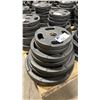 Image 1 : 8 AMERICAN BARBELL COMMERCIAL EXERCISE RUBBER OLYMPIC PLATES 2-45LB, 2-35LB, 2-25LB & 2-10LB