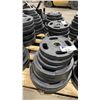 Image 1 : 8 AMERICAN BARBELL COMMERCIAL EXERCISE RUBBER OLYMPIC PLATES 2-35LB, 3-25LB & 3-10LB