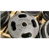 Image 3 : 8 AMERICAN BARBELL COMMERCIAL EXERCISE RUBBER OLYMPIC PLATES 2-35LB, 2-25LB & 4-10LB