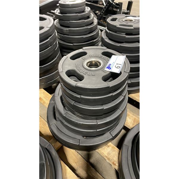 8 AMERICAN BARBELL COMMERCIAL EXERCISE RUBBER OLYMPIC PLATES 2-35LB, 2-25LB & 4-10LB
