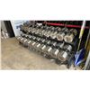 Image 2 : ATLANTIS STRENGTH S-187 COMMERCIAL 10 PAIR DUMBBELL RACK WITH IRON NATION STAINLESS STEEL DUMBBELL