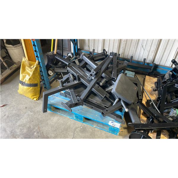 PALLET OF COMMERCIAL EXERCISE MACHINE STEEL FRAME PARTS