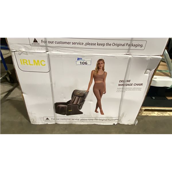 IRLMC DELUXE UPPER-BODY & LEG ICLASS BLACK / BROWN ELECTRIC MASSAGE CHAIR