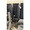 Image 1 : STACK OF 20 BLACK PLASTIC METAL FRAMED STACKING CHAIRS WITH MOBILE CHAIR CART