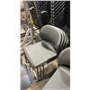 Image 3 : STACK OF 20 BLACK PLASTIC METAL FRAMED STACKING CHAIRS