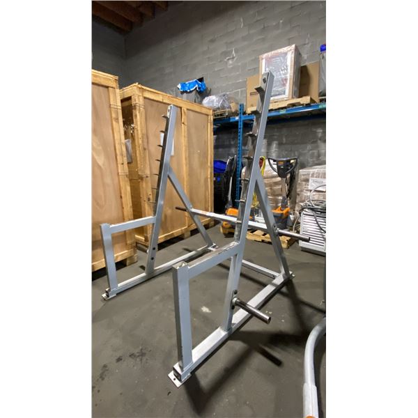 GREY COMMERCIAL FREE WEIGHT OLYMPIC BAR SQUAT RACK