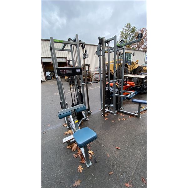 APEX A10-139 GREY 6 STATION COMMERCIAL CABLE PULL MULTI GYM MACHINE WITH CHIN UP BAR *NO HANDLES*