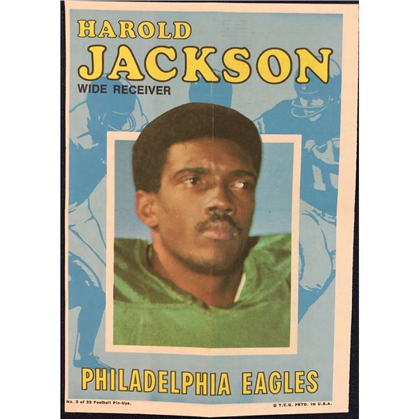 1971 TOPPS NFL INSERT POSTER - HAROLD JACKSON