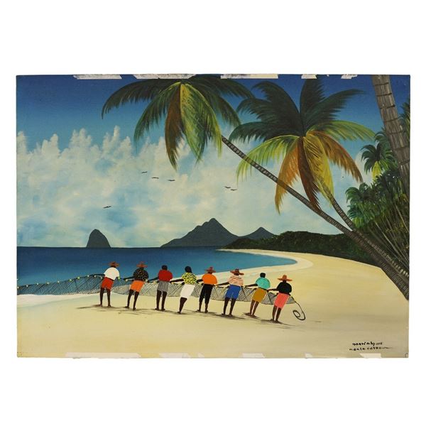 Caribbean Folk Art Oil Painting, Martinique