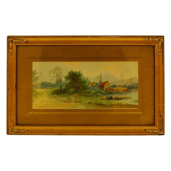 American School Landscape Warercolor Painting