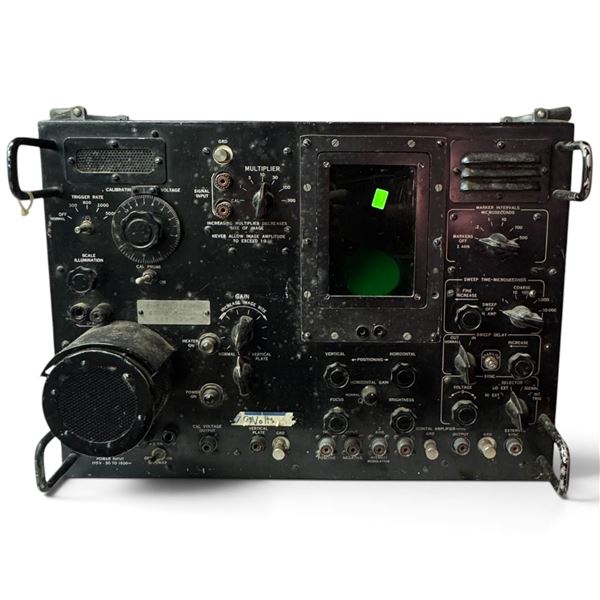 Vintage Radar Test Synchroscope Oscilloscope with CRT, Marker & Sweep Controls