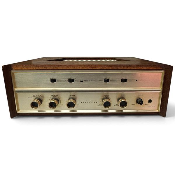 Vintage Bogen AP30 / P30 Series F103 Tube Stereo Integrated Amplifier in Wood Cabinet