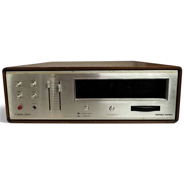 1970s Harman Kardon Citation Fifteen Professional FM Stereo Tuner in Wood Cabinet