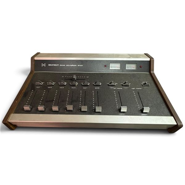 1970s Heathkit TM-1626 Solid-State Stereo Microphone Mixer Console with Dual VU Meters