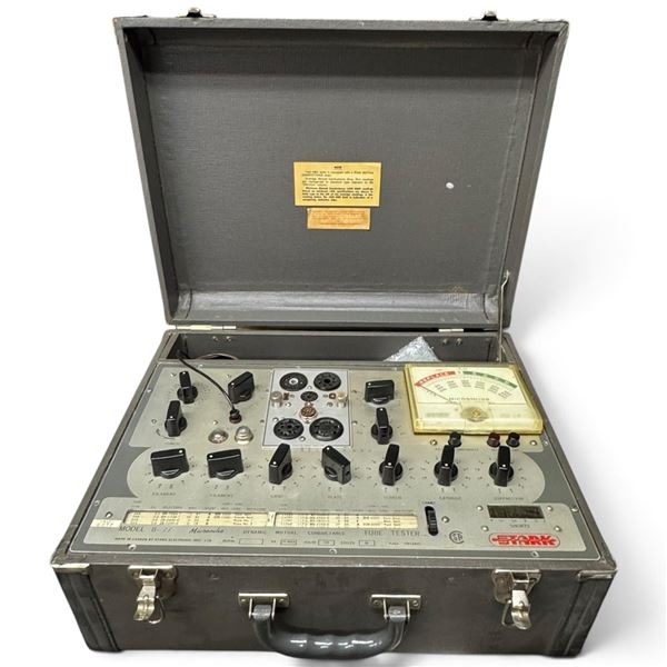 1950s Stark Model 8-77 Micromho Dynamic Mutual Conductance Vacuum Tube Tester in Case