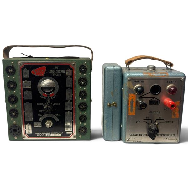 Vintage SECO GCT-8 Vacuum Tube Grid Tester & Canadian Kitkraft Tester with Probes
