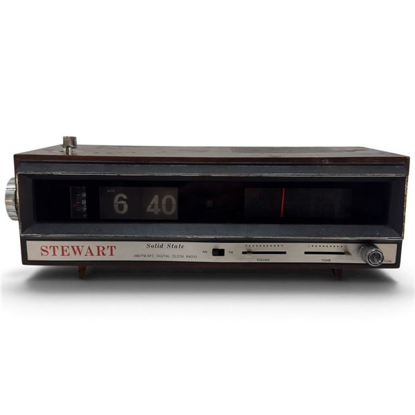 Stewart TR-201-LS Solid-State AM/FM-AFC Flip Clock Radio with Sleep Timer