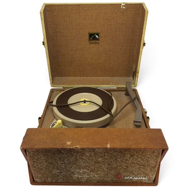 RCA Victor Victrola Four-Speed Portable Suitcase Record Player with Speaker
