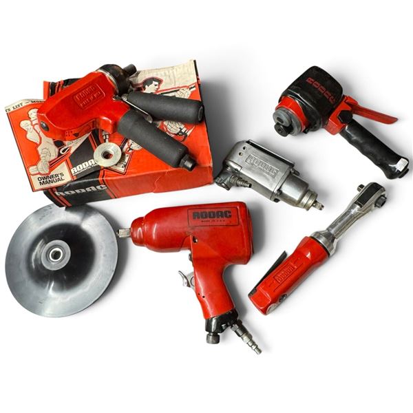 5-Piece RODAC USA Pneumatic Tool Group with 0717 Polisher, 1734 Impact & 503 Ratchet