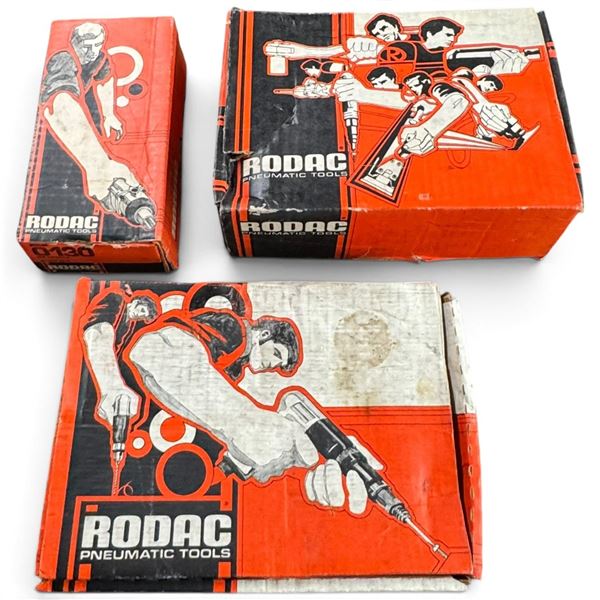 Vintage Rodac Pneumatic Tools: 0130 Die Grinder, 0203 Drill & 0716 Sander/Grinder
