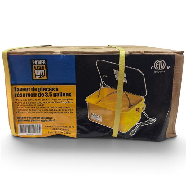 Power Fist 8003630 3.5-Gallon Portable Parts Washer with 120V Pump, Tray & Flex Nozzle