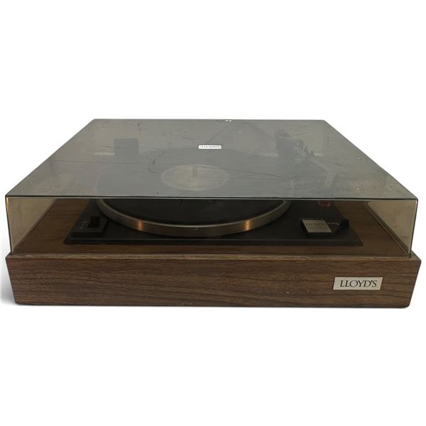 Lloyd's Belt-Drive Turntable with MC-15 Cartridge, Wood-Grain Plinth & Dust Cover