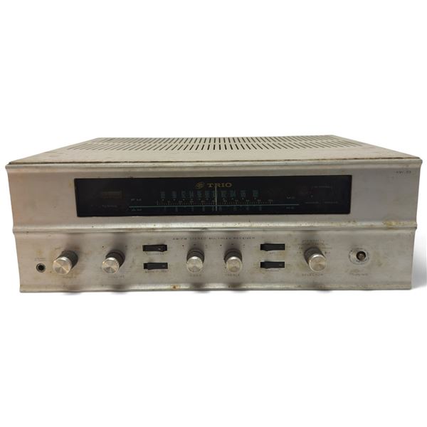 Vintage Trio KW-33 Tube AM-FM Stereo Multiplex Receiver, 117V 150W, Silver-Tone