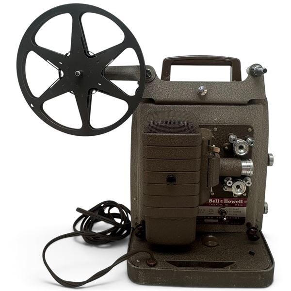 1950s Bell & Howell Monterey 253-A Regular 8mm Film Projector with Reel & Carrying Case