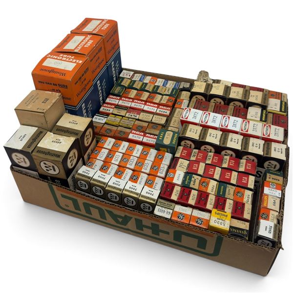 Large Group of Vintage Boxed Radio & Electronic Vacuum Tubes, Mixed Makers & Types