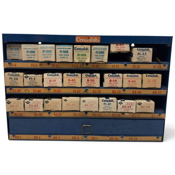 Centralab Fastatch II Electronic Control Parts Cabinet with Boxed & Loose Stock