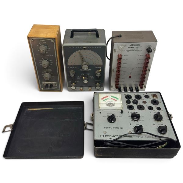 Heathkit IG-102 & DC-1, Sencore TC130 & Stark 711 Electronic Test Equipment Group