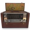 Image 1 : 1953 RCA Victor Strato-World 3-BX-671 Seven-Band Portable Tube Radio with Printed World Map