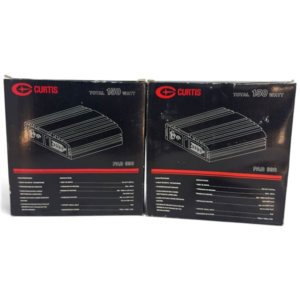 Pair of Curtis PAB 990 150-Watt Power Amplifiers in Retail Boxes