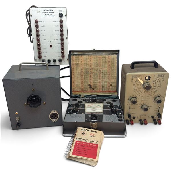 Vintage Sencore TC114 Tube Tester, Heathkit IT-28 Checker, Stark 711 Supply & Test Unit