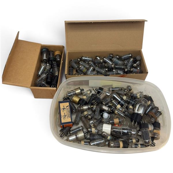 Large Assorted Collection of Vintage Radio & Electronics Vacuum Tubes, Mixed Makers