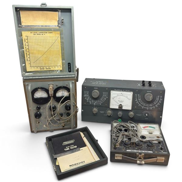Vintage Heathkit QM-1 Q Meter, Mercury 1100A Tube Tester & Canadian Localizer Detector