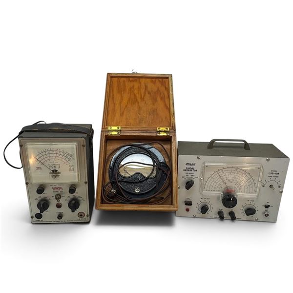 Stark LSG-10A & EICO 221 Test Instruments with 1944 Admiralty Pattern 7579 Voltmeter