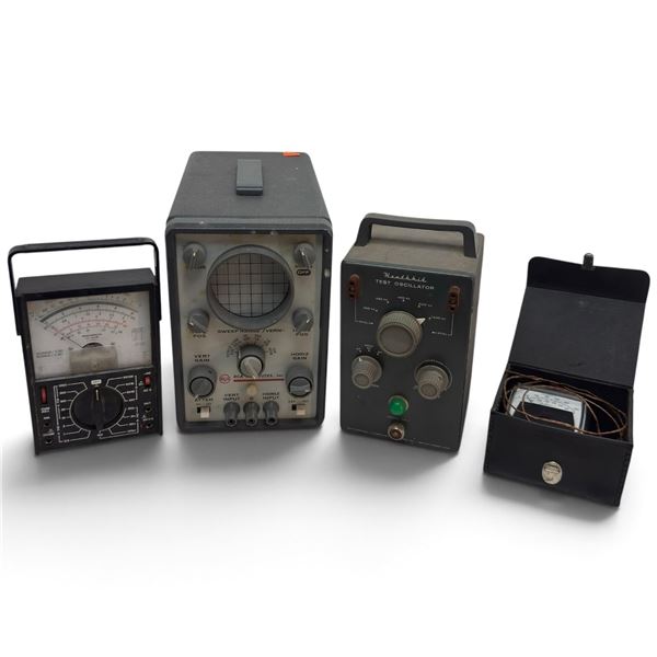 Vintage RCA 54-45 Oscilloscope, Heathkit TO-1 Oscillator, Micronta Meter & Robinair Tester