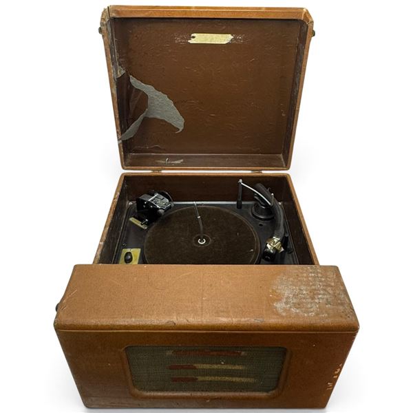 Early 1950s Garrard RC80 3-Speed Automatic Record Changer in Portable Speaker Cabinet