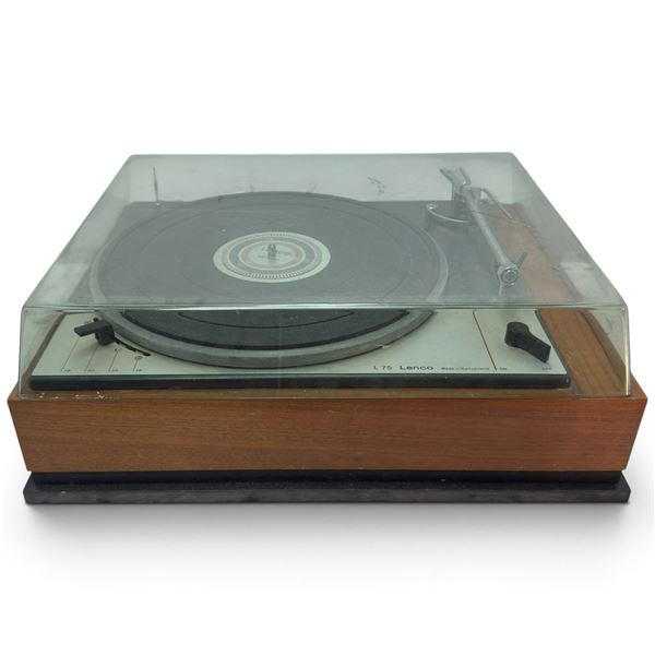 Swiss Lenco L75 Four-Speed Idler-Drive Turntable in Wood Plinth with Tinted Dust Cover