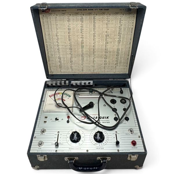 B&K Model 675 Automatic Dyna-Quik Tube & Transistor Tester with Case and Punched Cards